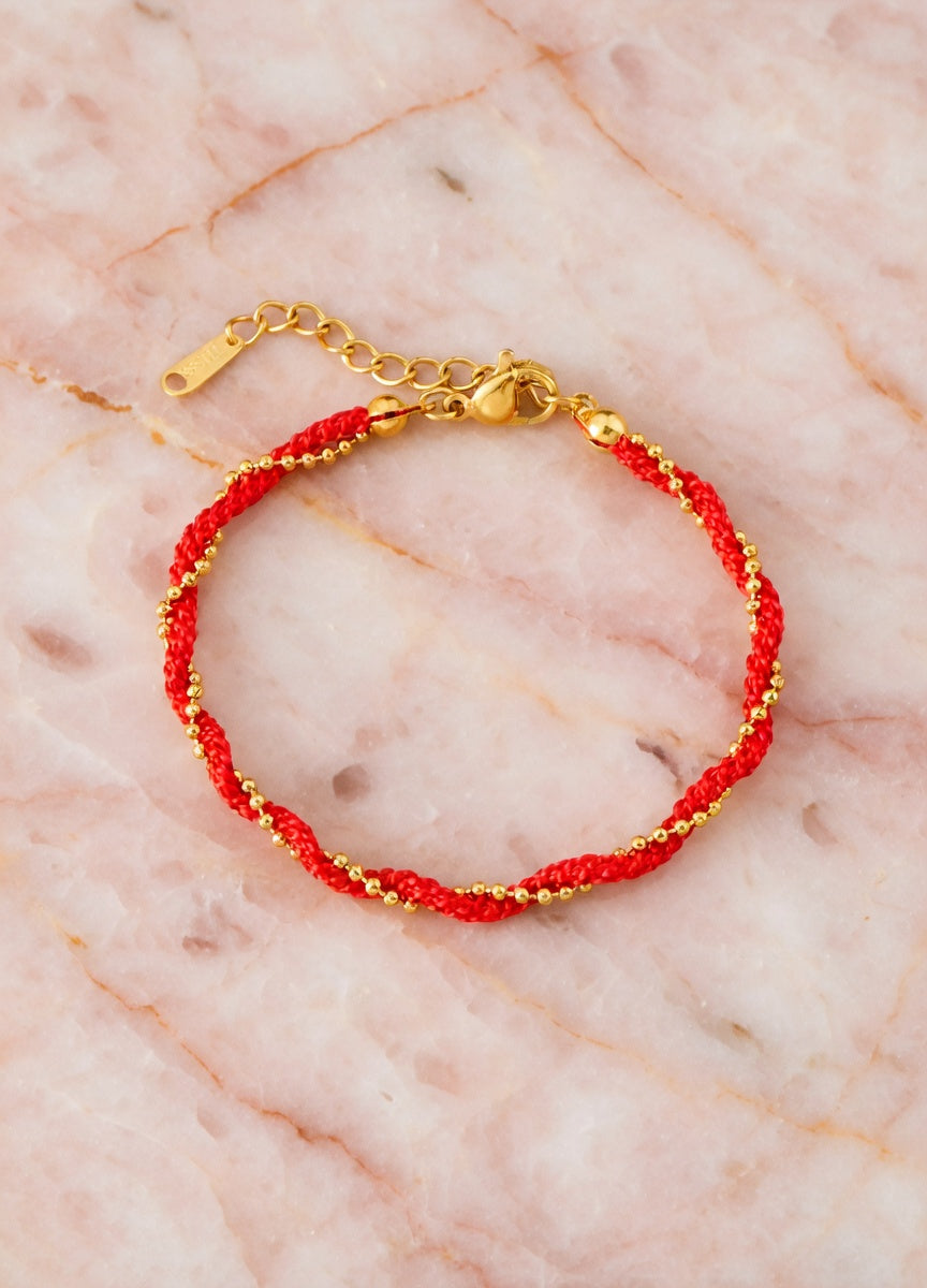 Bracelet Rouge &amp; Or - Collection Kimi ❤️✨