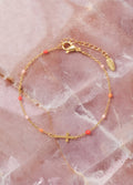 Bracelet croix perles colorées Kimi Bijoux - Acier inoxydable doré ✨