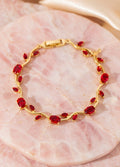 Bracelet vignes rubis Kimi Bijoux - Acier inoxydable doré ✨