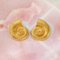 Boucles d’oreilles coquilles ammonite dorées Kimi Bijoux - Acier inoxydable ✨