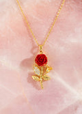 Collier rose rouge 3D Kimi Bijoux - Acier inoxydable doré ✨